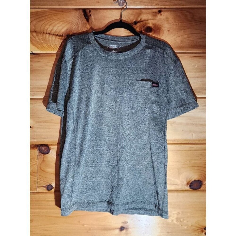 Mens Genuine Dickies Size Large T-Shirt Olive Green Short Sleeve Crew Neck